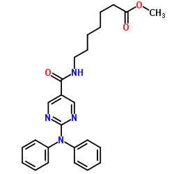 7-({2-[(1-Methyl-buta-1,3-dienyl)-phenyl-amino]-pyrimidine-5-carbonyl}-amino)-heptanoic acid Methyl ester结构式
