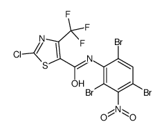 2-chloro-N-(2,4,6-tribromo-3-nitrophenyl)-4-(trifluoromethyl)-1,3-thiazole-5-carboxamide结构式