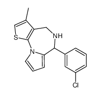 5,6-Dihydro-6-(3-chlorophenyl)-3-methyl-4H-pyrrolo(1,2-a)thieno(3,2-f)(1,4)diazepine结构式