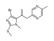 2-[2-(5-bromo-3-methyl-2-methylsulfanylimidazol-4-yl)prop-2-enyl]-5-methylpyrazine Structure
