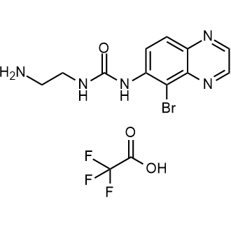 1-(2-氨基乙基)-3-(5-溴喹喔啉-6-基)脲2,2,2-三氟乙酸盐结构式