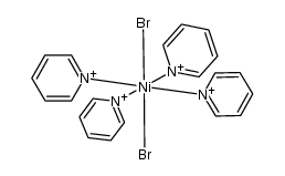 trans-dibromotetrakis(pyridine)nickel(II)结构式