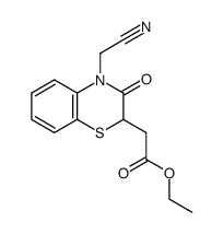 ethyl 2-(4-cyanomethyl-3,4-dihydro-3-oxo-2H-1,4-benzothiazin-2-yl)acetate结构式