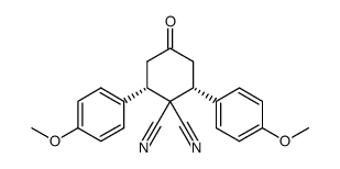 (S,R)-4-oxo-2,6-bis(4-methoxyphenyl)-1,1-cyclohexanedicarbonitrile Structure