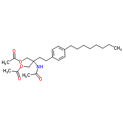 2-乙酰胺基-2-(4-辛基苯乙基)丙烷-1,3-二基二乙酸酯结构式