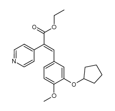 (E)-ethyl 3-(3-(cyclopentyloxy)-4-methoxyphenyl)-2-(pyridin-4-yl)acrylate Structure