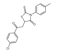 5-[2-(4-chlorophenyl)-2-oxoethyl]-3-(4-methylphenyl)-2-thioxo-4-oxo-1,3-thiazolidine结构式
