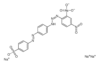 sodium p-[[4-[3-(2-arsono-4-nitrophenyl)triazen-1-yl]phenyl]azo]benzenesulphonate structure