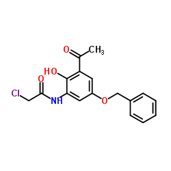 N-(3-乙酰基-5-(苄氧基)-2-羟基苯基)-2-氯乙酰胺结构式