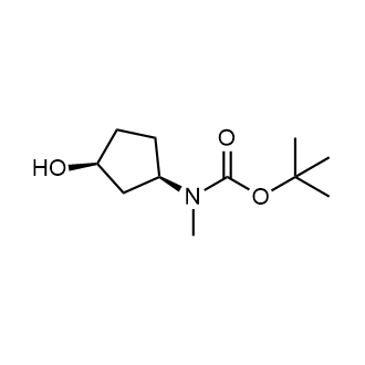 叔丁基((1R,3S)-3-羟基环戊基)(甲基)氨基甲酸酯结构式