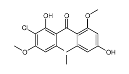 (3-chloro-2-hydroxy-4,6-dimethoxyphenyl)-(4-hydroxy-2-methoxy-6-methylphenyl)methanone结构式
