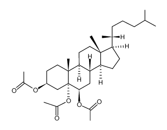 5α-cholestane-3β,5α,6β-triol triacetate Structure