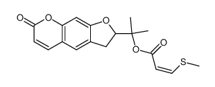 [Z,(-)]-3-(Methylthio)propenoic acid 1-(2,3-dihydro-7-oxo-7H-furo[3,2-g][1]benzopyran-2-yl)-1-methylethyl ester结构式