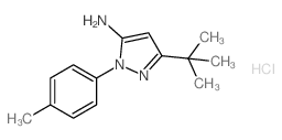 1H-吡唑-5-胺, 3-(1,1-二甲基乙基)-1-(4-甲基苯基)-, 盐酸盐 (1:1)结构式