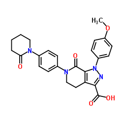 1-(4-Methoxyphenyl)-7-oxo-6-(4-(2-oxopiperidin-1-yl)phenyl)-4,5,6,7-tetrahydro-1H-pyrazolo[3,4-c]pyridine-3-carboxylic acid Structure