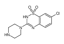 7-chloro-3-piperazin-1-yl-4H-1λ6,2,4-benzothiadiazine 1,1-dioxide结构式
