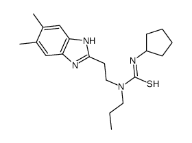 (9ci)-n-环戊基-n-[2-(5,6-二甲基-1H-苯并咪唑-2-基)乙基]-n-丙基硫脲结构式