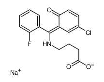 sodium,4-[[(Z)-(3-chloro-6-oxocyclohexa-2,4-dien-1-ylidene)-(2-fluorophenyl)methyl]amino]butanoate Structure