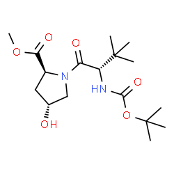 (2S,4R)-1-[(S)-2-(BOC-氨基)-3,3-二甲基丁酰基]-4-羟基吡咯烷-2-甲酸甲酯结构式