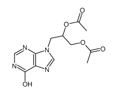 9-(2,3-diacetoxy-propyl)-1,9-dihydro-purin-6-one结构式