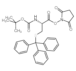 N-BOC-S-三苯甲基-L-半胱氨酸 N-琥珀酰亚胺酯结构式
