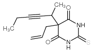 5-hex-3-yn-2-yl-5-prop-2-enyl-2-sulfanylidene-1,3-diazinane-4,6-dione Structure