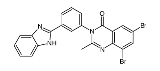 3-[3-(1H-benzimidazol-2-yl)phenyl]-6,8-dibromo-2-methylquinazolin-4-one结构式