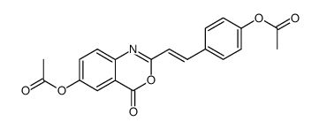 6-Acetyloxy-2-[(E)-2-(4-acetyloxyphenyl)ethenyl]-4H-3,1-benzoxazin-4-one结构式
