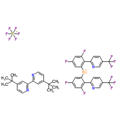 (4,4'-Di-t-butyl-2,2'-bipyridine)bis[3,5-difluoro-2-[5-trifluoromethyl-2-pyridinyl-kN)phenyl-kC]iridium(III) hexafluorophosphate Structure