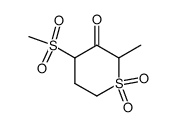 2-methyl-4-methylsulphonyl-5,6-dihydro-2H-thiopyran-3(4H)-one 1,1-dioxide Structure