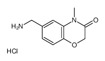 6-(氨基甲基)-4-甲基-2H-苯并[b][1,4]噁嗪-3(4h)-酮盐酸盐结构式
