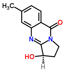 (3R)-3-Hydroxy-6-methyl-2,3-dihydropyrrolo[2,1-b]quinazolin-9(1H)-one Structure