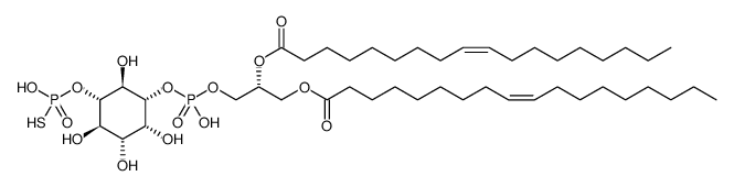 D-myo-Inositol, 1-[(2R)-2,3-bis[[(9Z)-1-oxo-9-octadecen-1-yl]oxy]propyl hydrogen phosphate] 5-(dihydrogen phosphorothioate) Structure