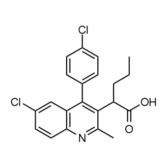 2-(6-氯-4-(4-氯苯基)-2-甲基喹啉-3-基)戊酸结构式