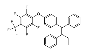Z-1,2-diphenyl-1-(4-(2,3,5,6-tetrafluoro-4-(trifluoromethyl)phenoxy)phenyl)-1-butene Structure