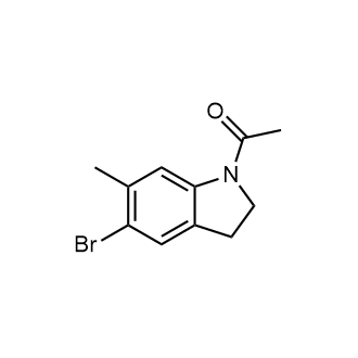 1-(5-溴-6-甲基-吲哚-1-基)乙酮结构式