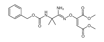 dimethyl 2-(((1-amino-2-(((benzyloxy)carbonyl)amino)-2-methylpropylidene)amino)oxy)but-2-enedioate结构式