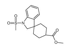 反式-1-(甲基磺酰基)螺[环己烷-1,3-吲哚啉]-4-羧酸甲酯结构式