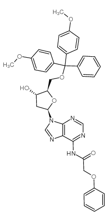 N6-苯氧基乙酰基-5'-O-(4,4'-二甲氧基三苯甲基)-2'-脱氧腺苷结构式