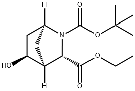 (1S,3S,4S,5S)-REL-2-BOC-5-羟基-2-氮杂双环[2.2.1]庚烷-3-羧酸乙酯结构式