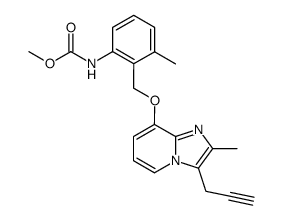 8-(2-methoxycarbonylamino-6-methylbenzyloxy)-2-methyl-3-(2-propynyl)imidazo(1,2-a)pyridine Structure
