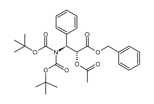 (2R,3S)-N,N-di-Boc-2-acetyl-3-phenylisoserine benzyl ester Structure