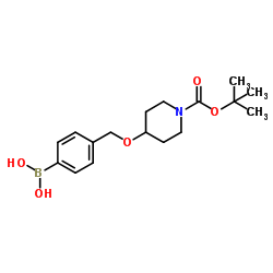 (4-(((1-(tert-butoxycarbonyl)piperidin-4-yl)oxy)Methyl)phenyl)boronic acid Structure