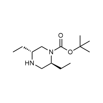 (2S,5R)-2,5-二乙基哌嗪-1-甲酸叔丁酯结构式