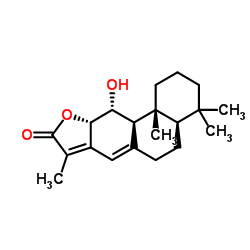 ENT-11ALPHA-羟基松香-8(14),13(15)-二烯-16,12ALPHA-内酯结构式