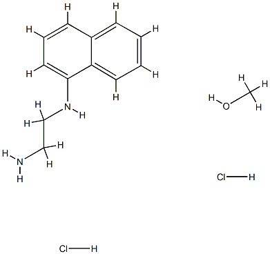 N-(1-萘基)乙二胺 二盐酸盐 单甲醇盐结构式
