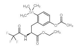 5-(乙酰基氧基)-n-三氟乙酰基-2-三甲基锡-L-苯基丙氨酸乙酯结构式