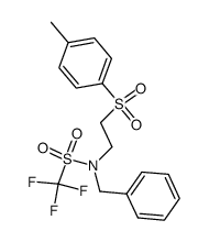 N-benzyl-1,1,1-trifluoro-N-(2-tosylethyl)methanesulfonamide Structure