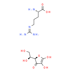 N~5~-(diaminomethylidene)-L-ornithine-L-threo-hex-1-enofuranos-3-ulose (1:1) Structure