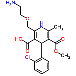 2-[(2-Aminoethoxy)methyl]-4-(2-chlorophenyl)-5-(methoxycarbonyl)-6-methyl-1,4-dihydro-3-pyridinecarboxylic acid structure